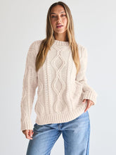 Women's Oversized Cable Knit Crewneck Sweaters